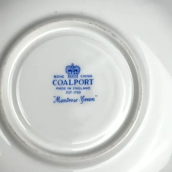 Vintage Coalport "MONTROSE Green" Tea Cup with Saucer Porcelain England - Picture 11 of 14